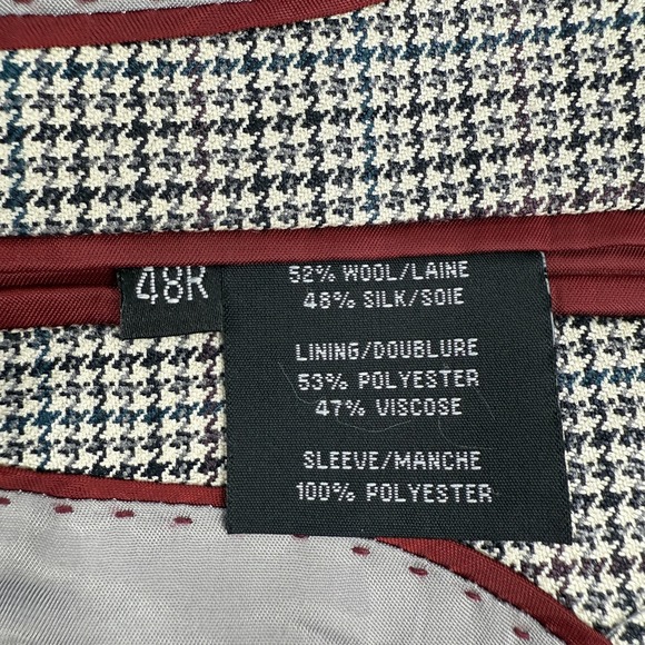 Marc Martin Silk Wool Herringbone Blazer 48R Sport Coat 2 Button Jacket - Picture 6 of 11